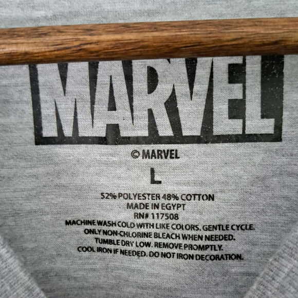 Marvel Gray Women's Large Short Sleeve Logo T-Shirt - Picture 4 of 4
